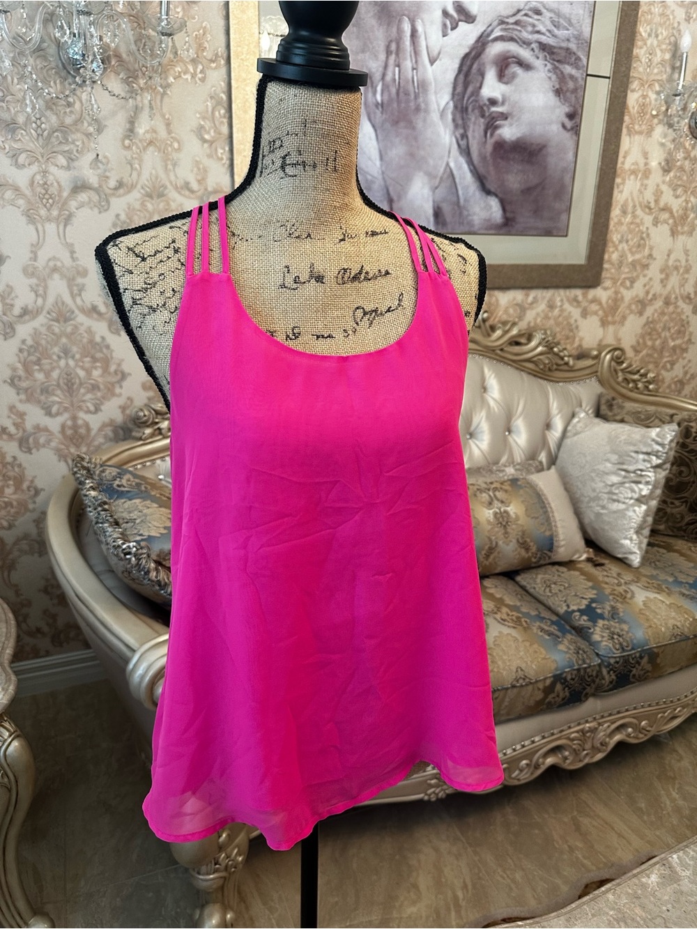 Strappy Hot Pink Women's Camisole Tank Top